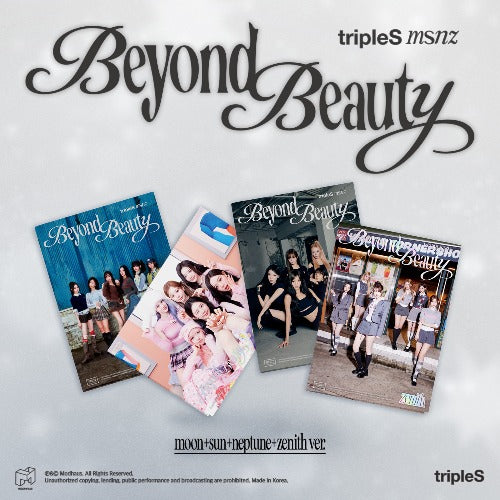 Four albums for 'Beyond Beauty' by triplesS on a light gray background.