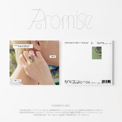 Album cover with a person wearing a ring, featuring the text 'Promise' on a white background.