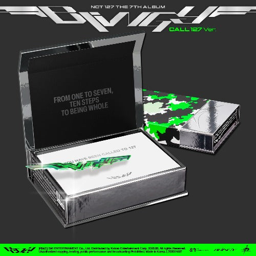 NCT 127 'OMNIFA CALL 127 Ver.' album packaging shown in a clean studio-style render on a dark gray background.