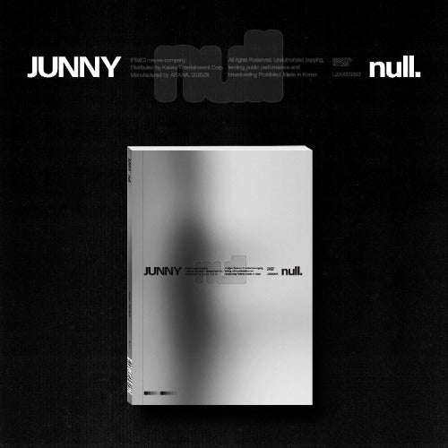 Silver book with 'JUNNY' and 'null.' branding on a black background