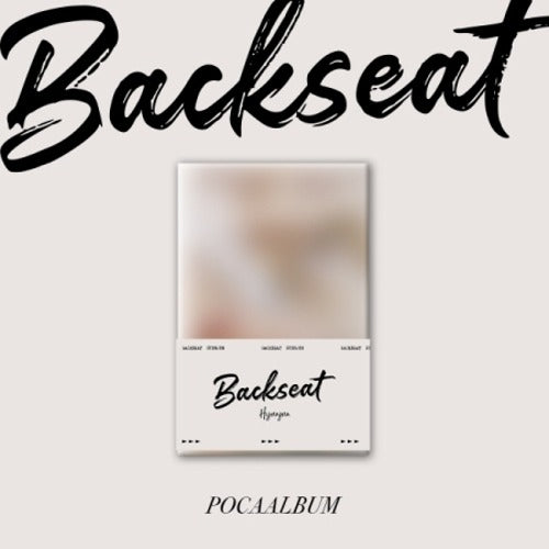 Album cover for 'Backseat' by Hyunjun, featuring the title in stylized font on a clear background, with the artist's name at the bottom.