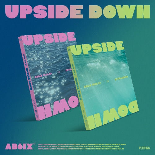 Two album covers with 'UPSIDE' and 'HIMOQ' text on a gradient blue and green background.