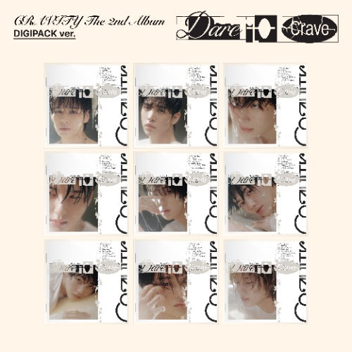 Album cover with multiple portraits of a person and album title 'Dare to Crave' at the top.