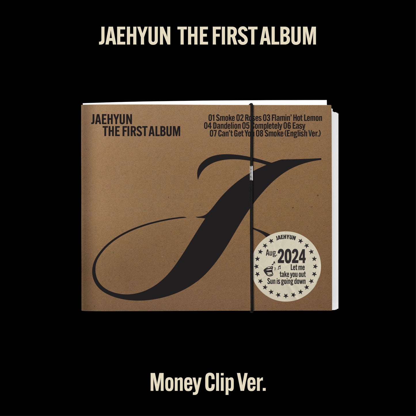 Album cover for Jaehyun the 1st album, labeled as a money clip version, with a release date of 08/26/2024.