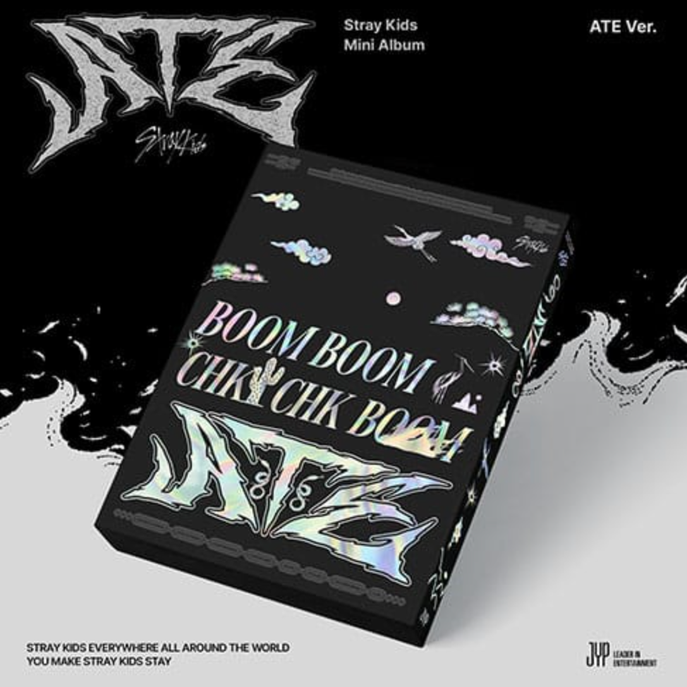 Three different versions of the STRAY KIDS mini album 'ATE VER., CHK CHK VER.