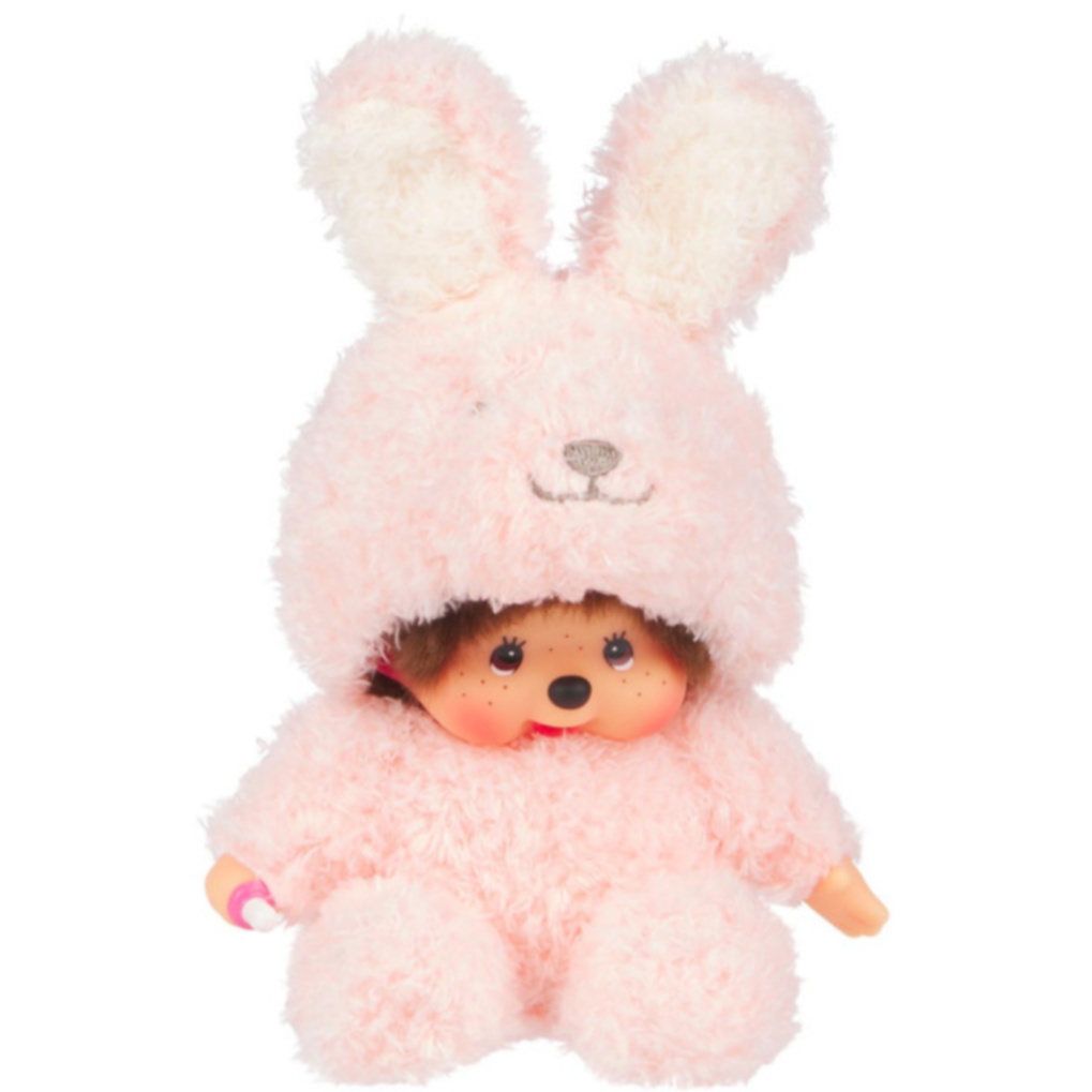 Sekiguchi Monchhichi Sitting Fluffy Bunny Doll Plush