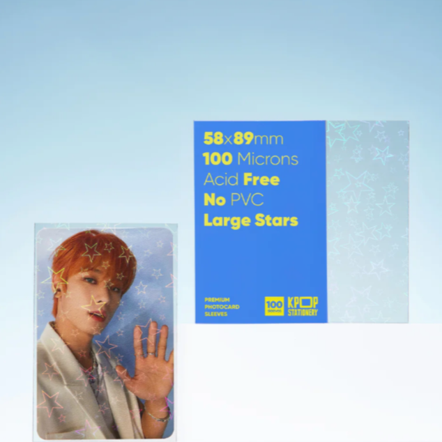 Holographic Large Stars Sleeves, 58 x 89mm