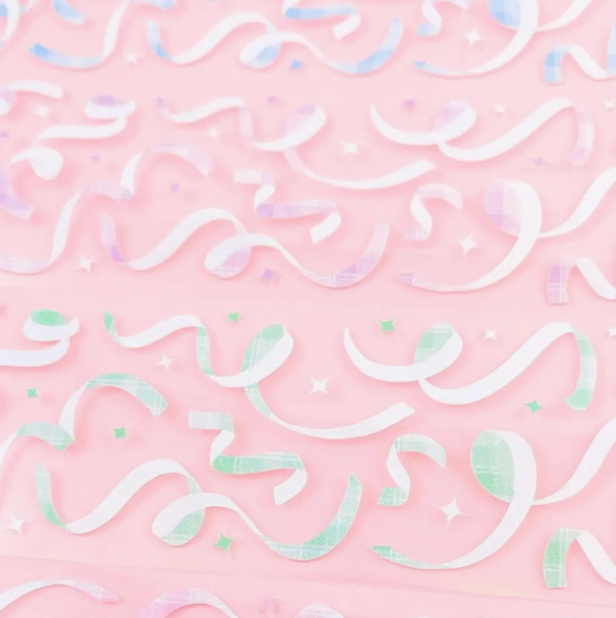 Plaid Confetti Sticker Sheet - Green