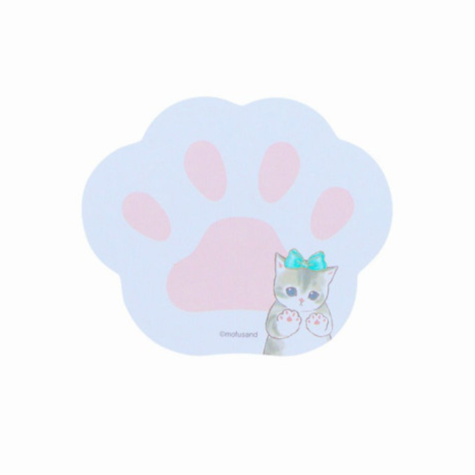 MOFUSAND Cat Paws Sticky Note with a visual of a cat's paw and a cartoon cat face on the note pad