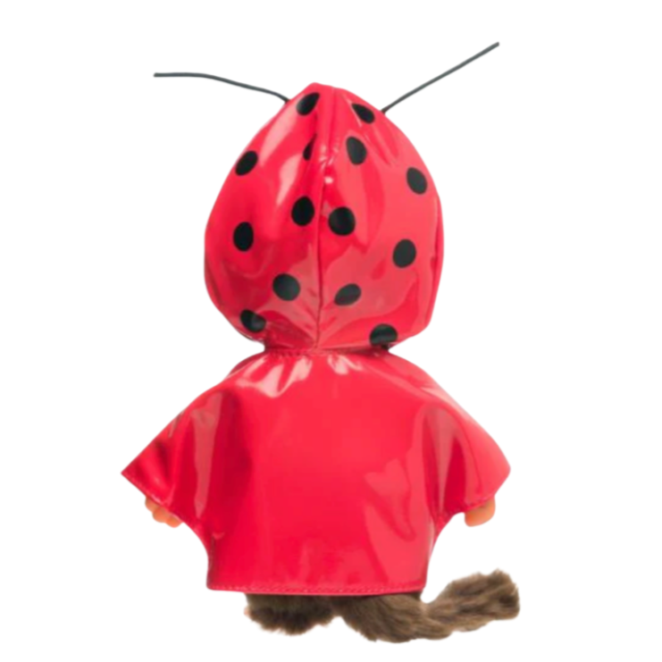 Monchhichi Boy in Ladybug Raincoat 8 inch Plush