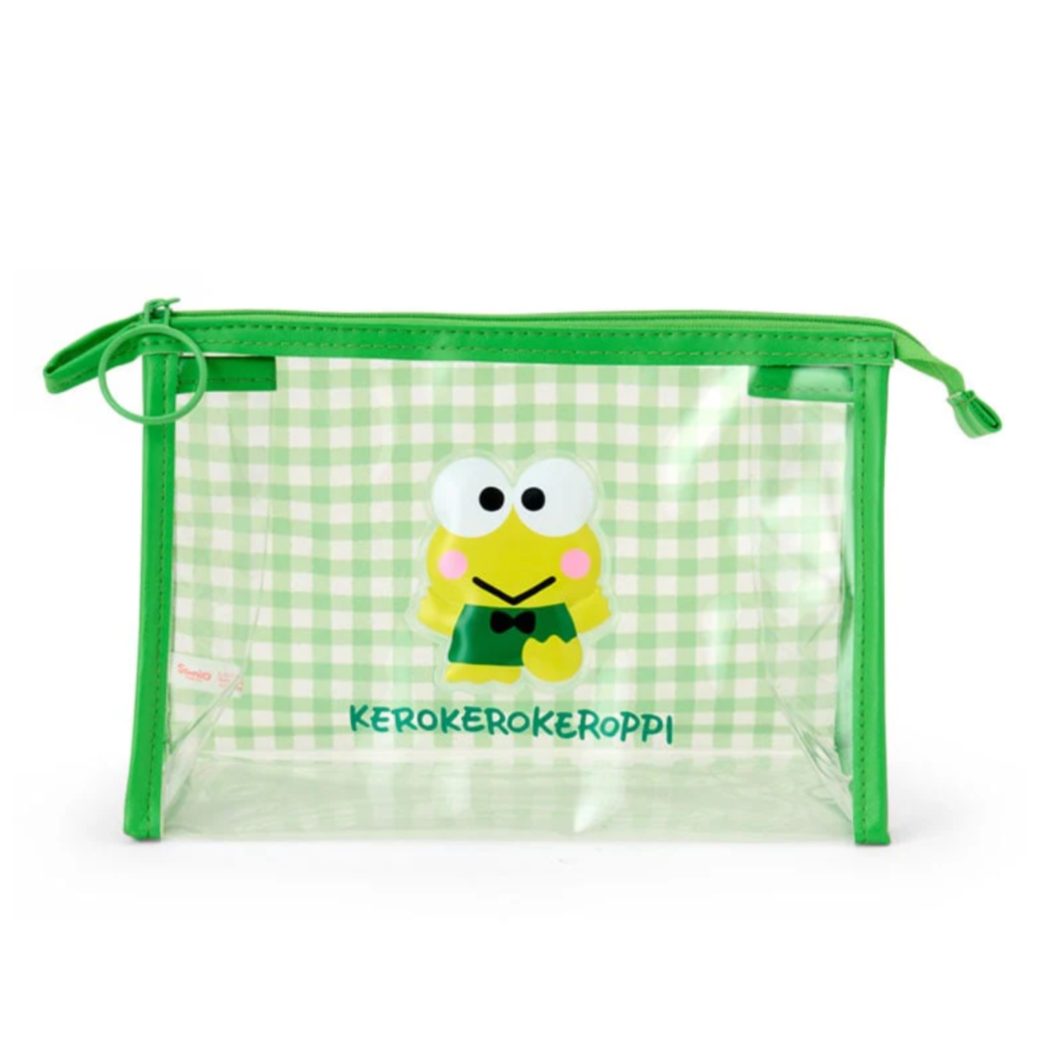 Keroppi Clear Gingham Zipper Pouch