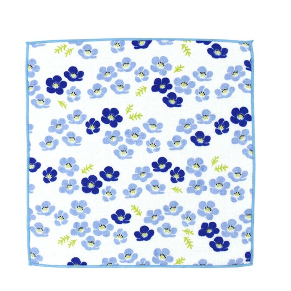 Blue Flower Towel Handkerchief