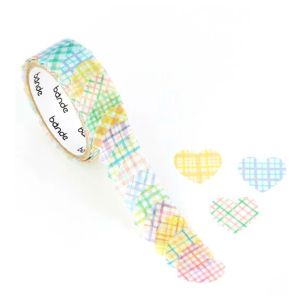 Watermelon Heart Check Washi Sticker Roll