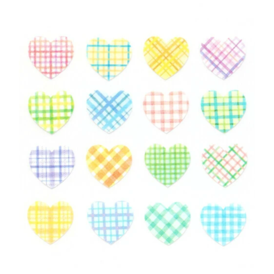 Watermelon Heart Check Washi Sticker Roll