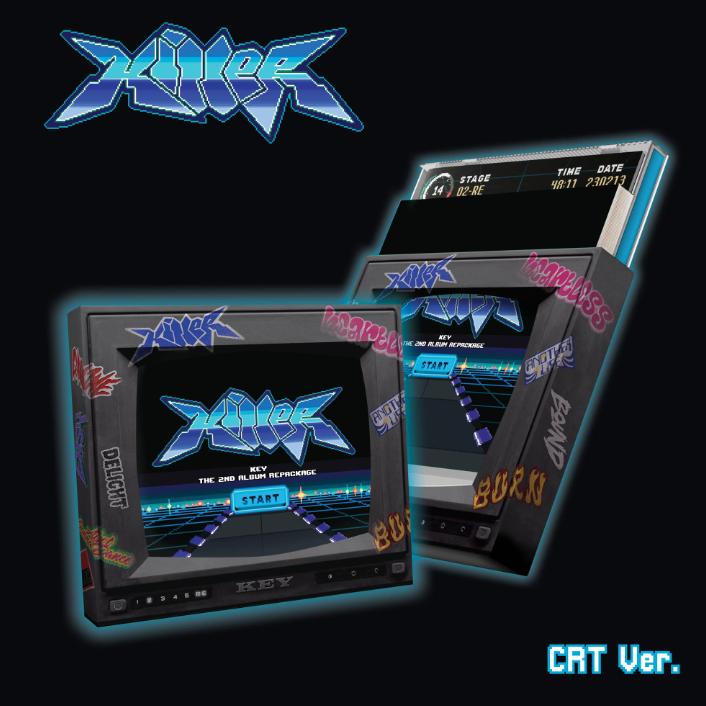 Album has 'Killer' text with arcade machine graphics with digital display on a black background
