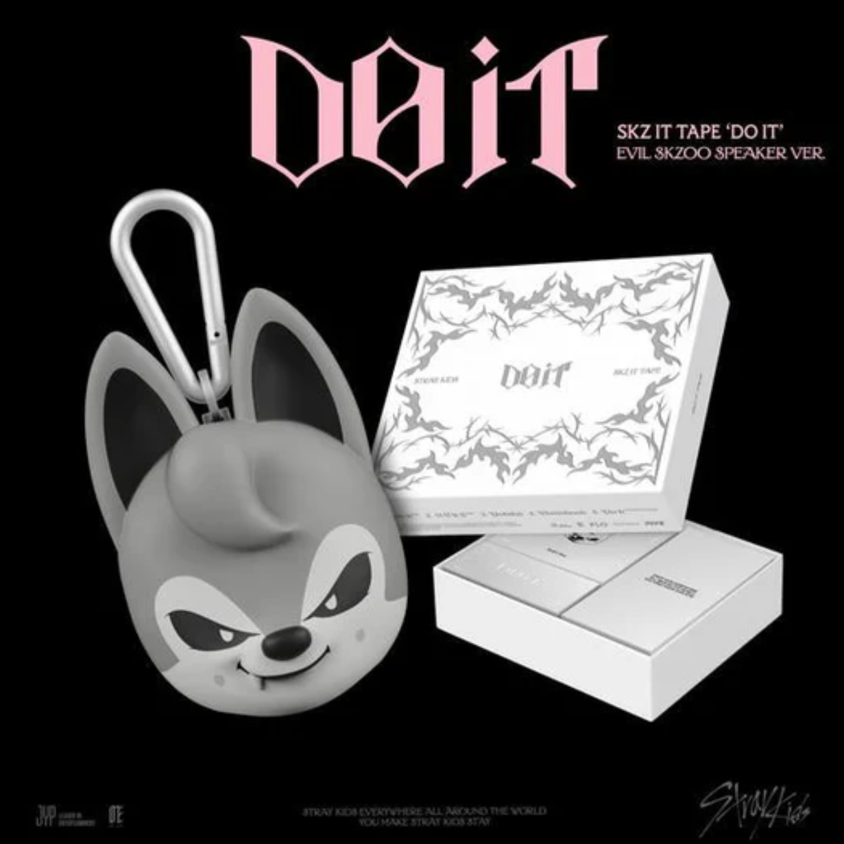 SKZOO wolf chan character with white packaging from "DO IT" album
