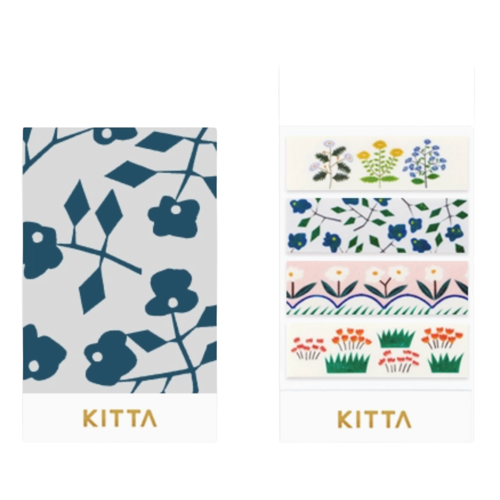 Two KITTA products with floral patterns on a white background