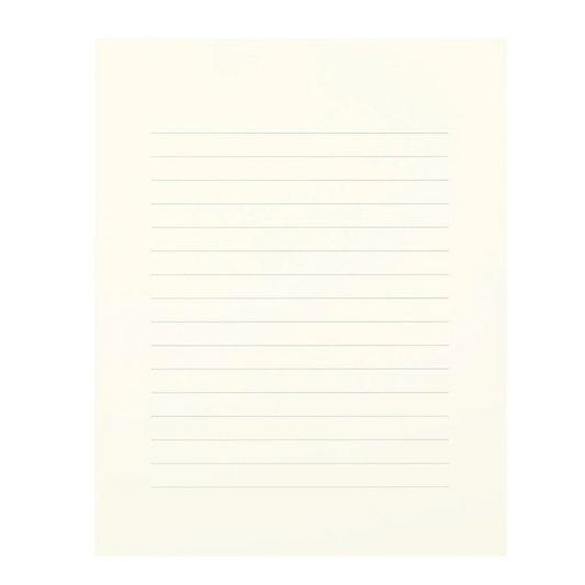 Beige lined letter page on white background