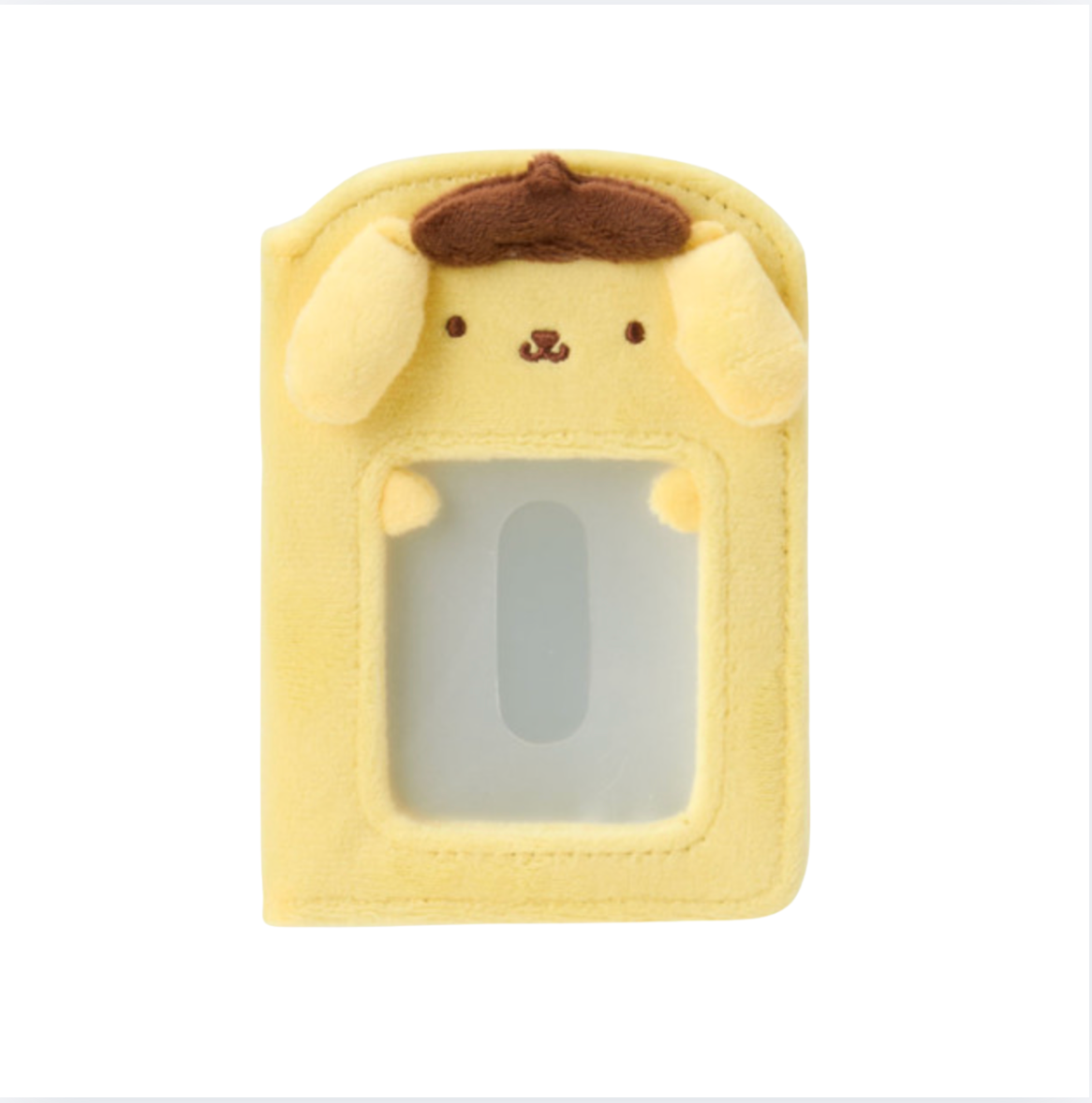 Plush Pompompurin cardholder on a white background