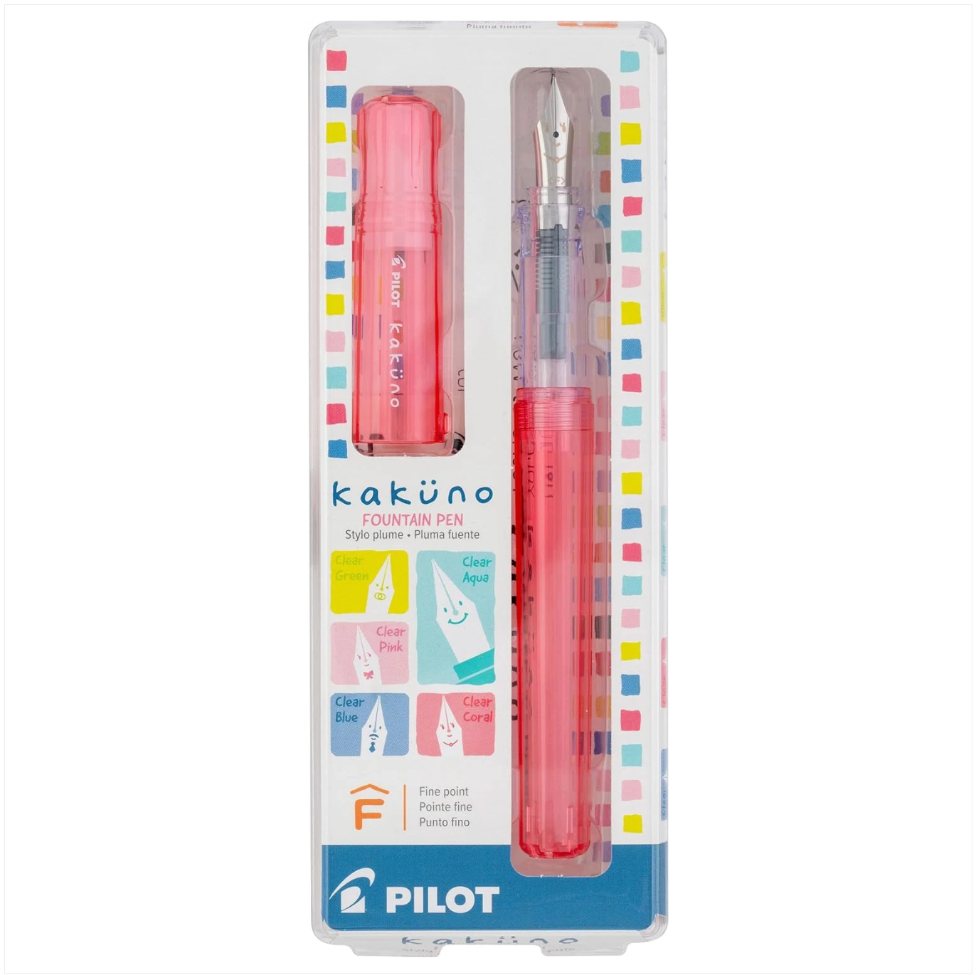 KAKUNO FOUNTAIN PEN FINE NIB - CORAL