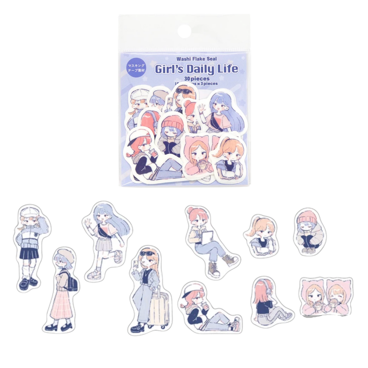 SAIEN Flake Stickers - Girl's Daily Life Street Style