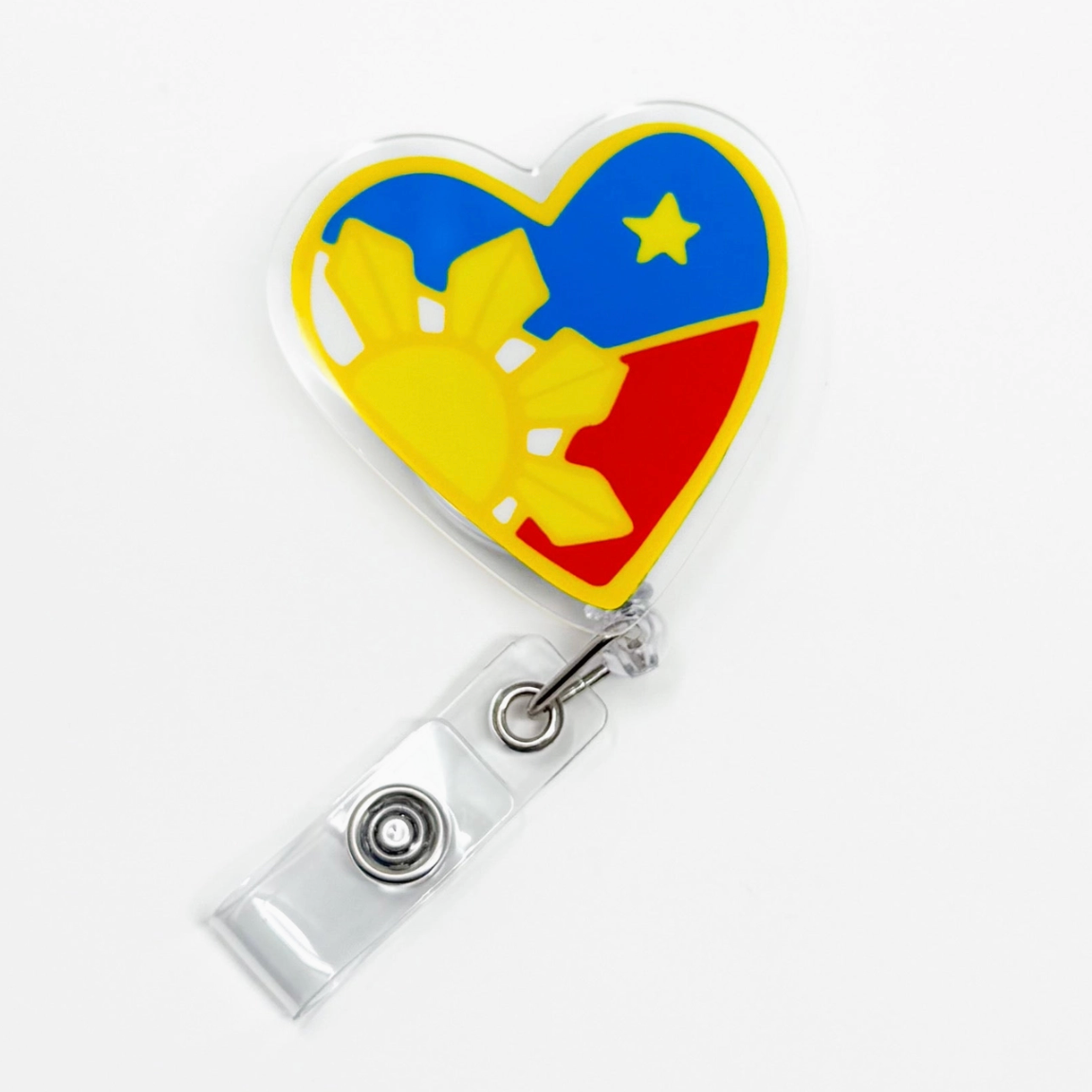 Philippines Heart Acrylic Badge Reel