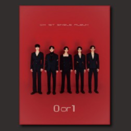 CIX album cover with five silhouettes in black on a red background