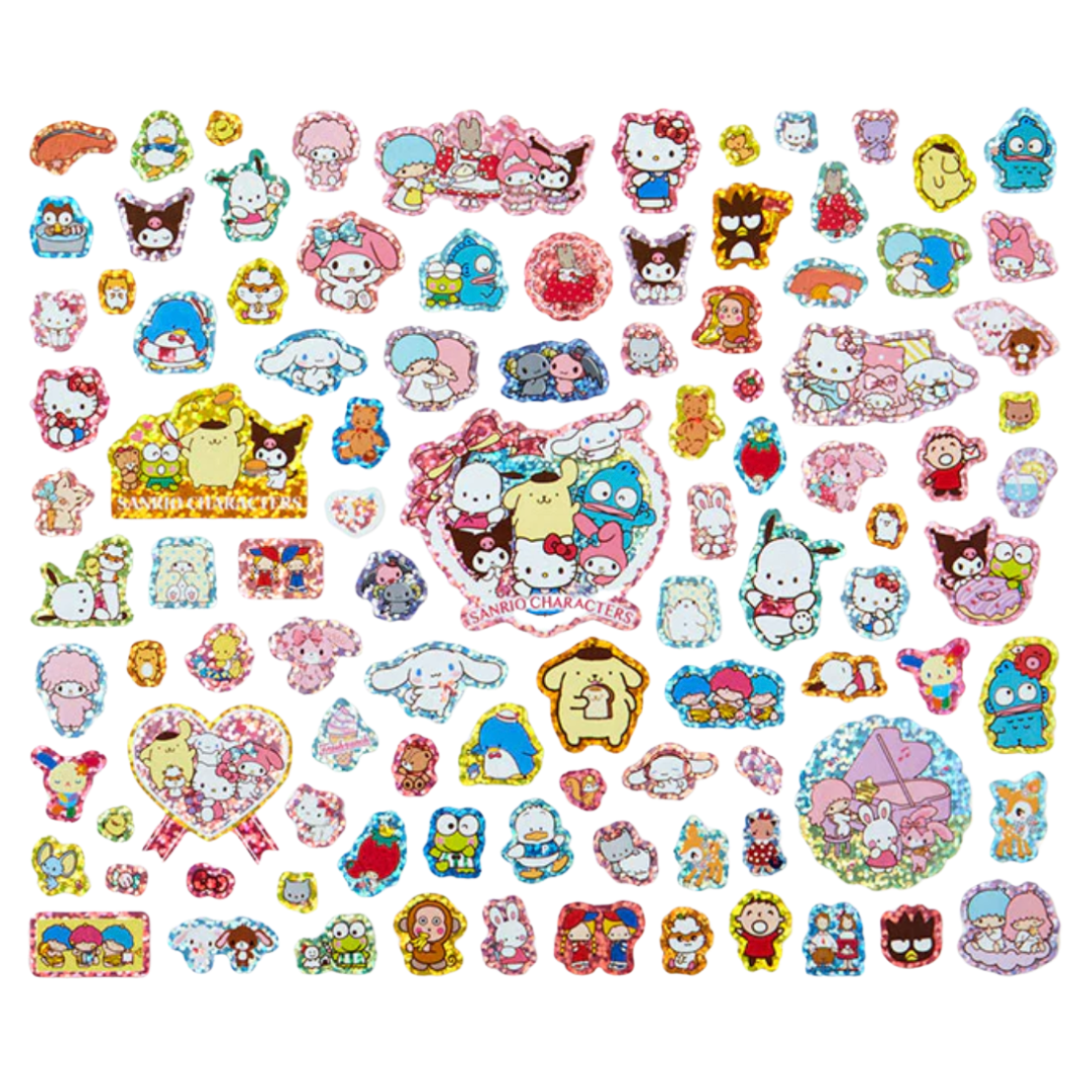 Sanrio Characters 100-Piece Glitter Sticker Sheet