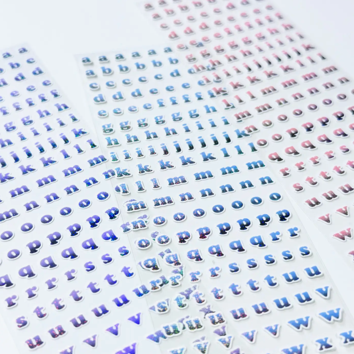 Dark Two-Tone Gradient Lowercase Letter Abc Deco Sticker - Blue Black