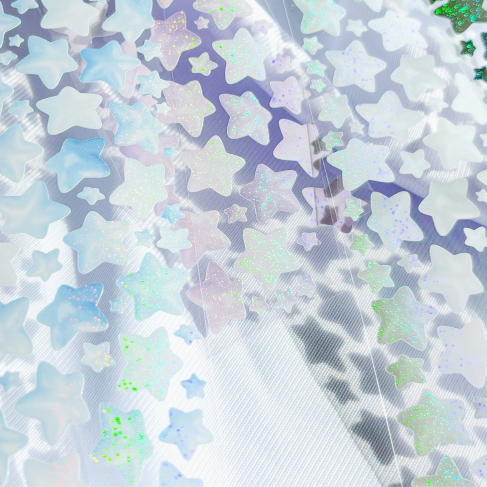 Jelly Star Deco Sticker Sheet - White