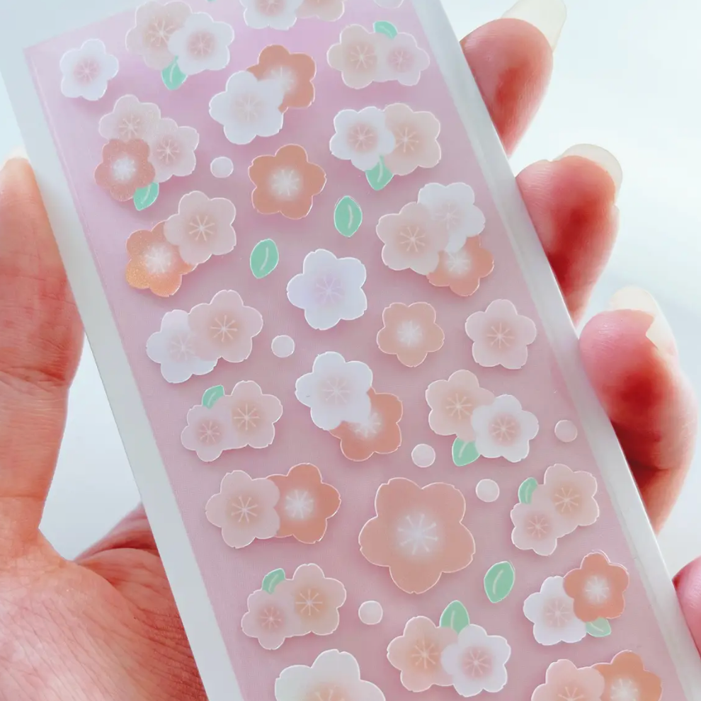 Coral Sakura Deco Sticker Sheet