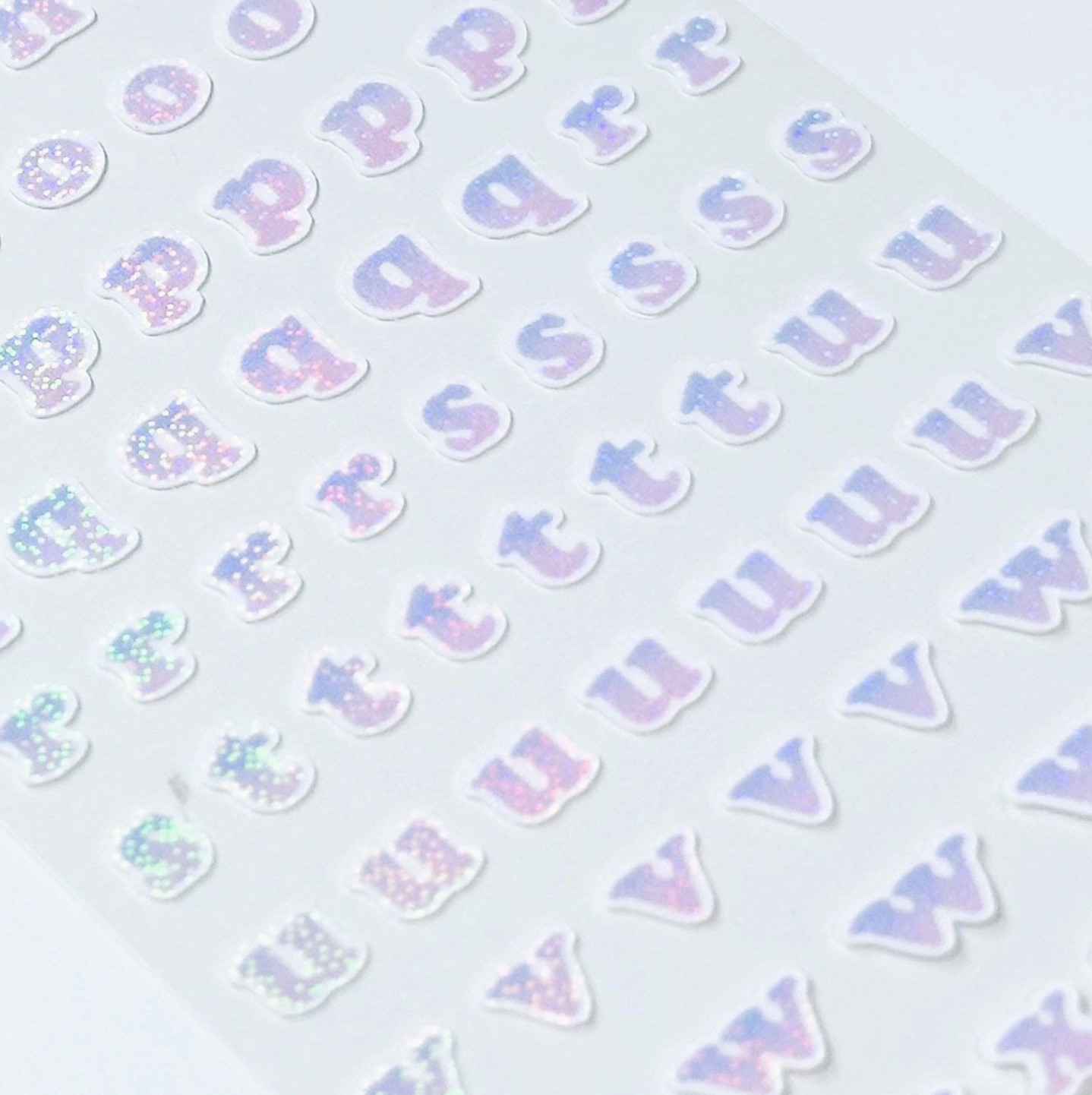 Pastel Two-Tone Gradient Letter Abc Deco Sticker Sheet - Purple Pink