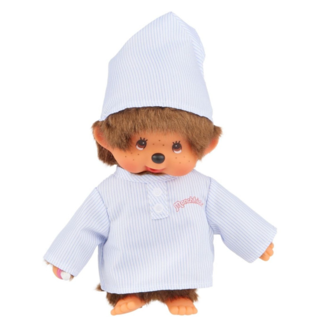 Monchhichi Long Striped Pijama Boy with Cap Plush