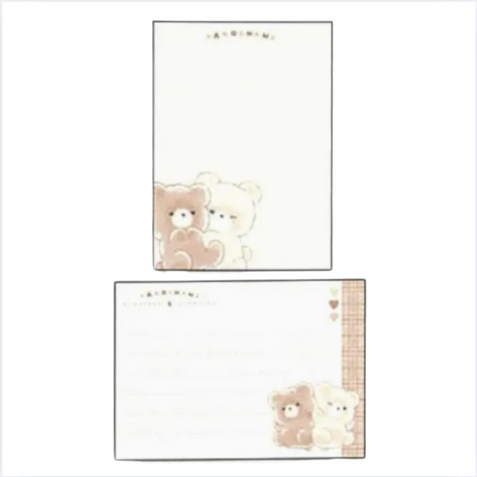 Memo pad with teddy bears design and text on a white background