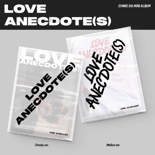 Two album covers for 'Love Anecdote(s)' by EVNNE on a gray background
