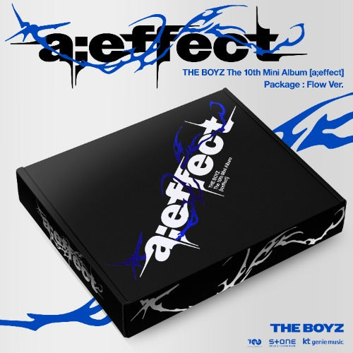 Black album package with 'a:effect' branding on a white background