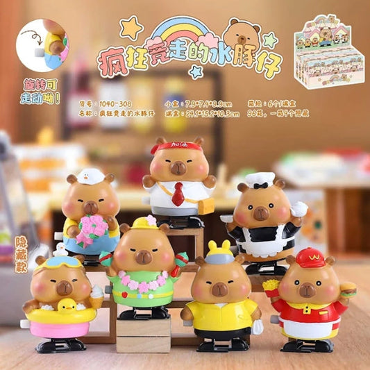 Set of small bear figurines in various outfits with a blurred background