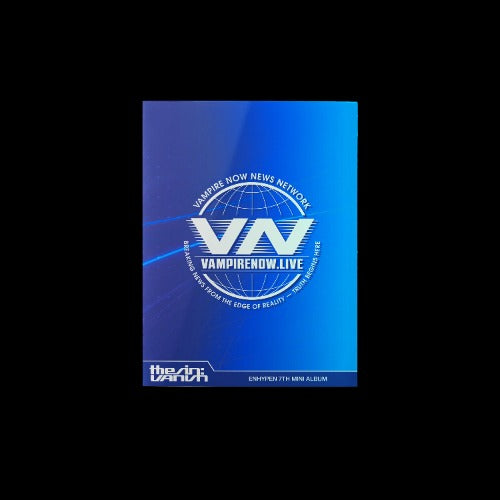 Album cover to ENHYPEN
7th Mini Album The Sin; Vanish, blue and white