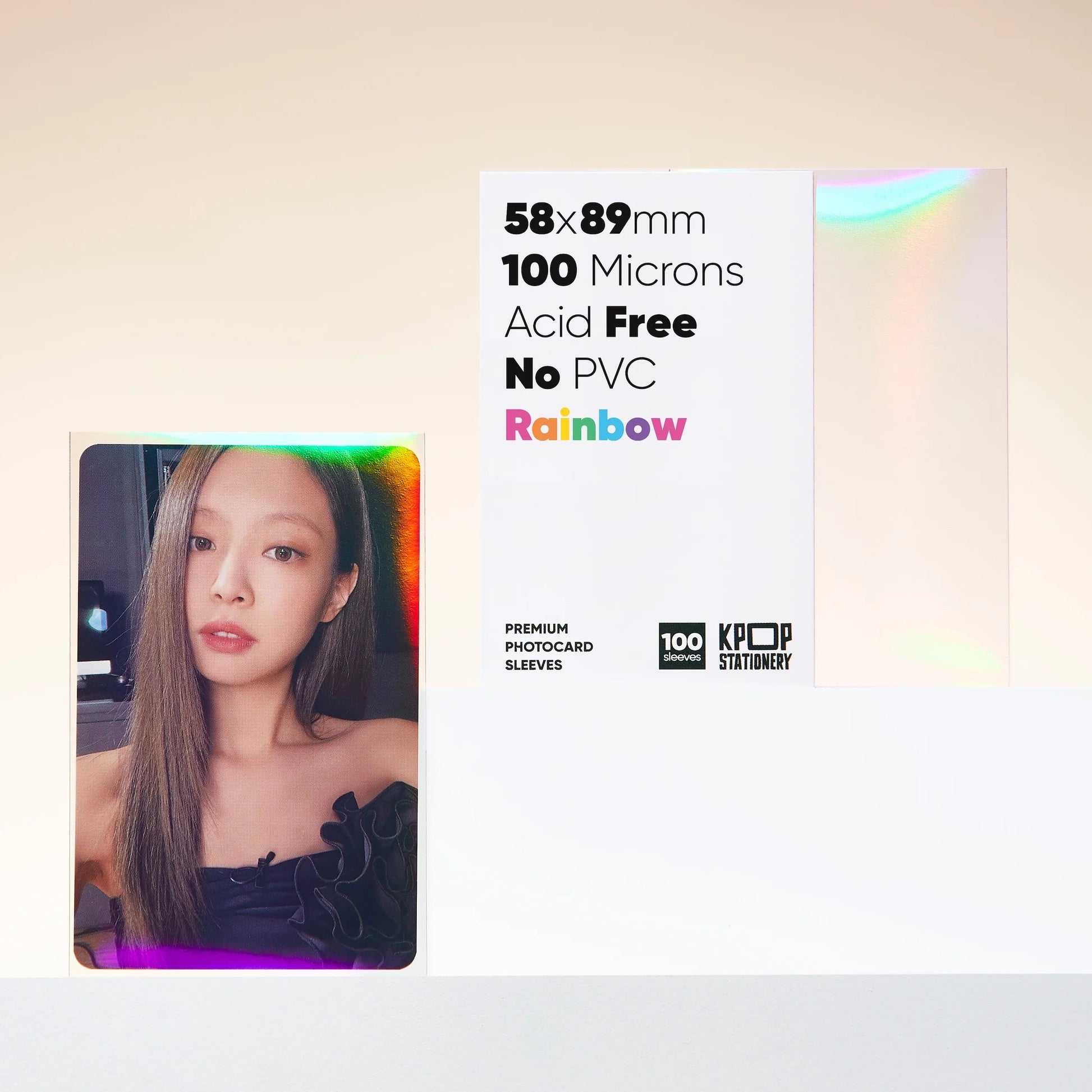 Card with a photo of a person and text on a white background