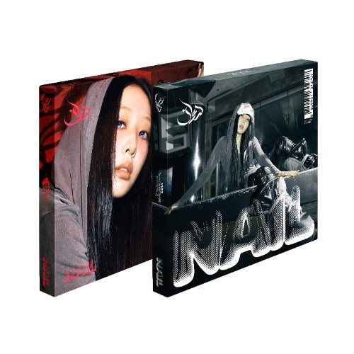 Product packaging with a stylized image of a person and text on a white background