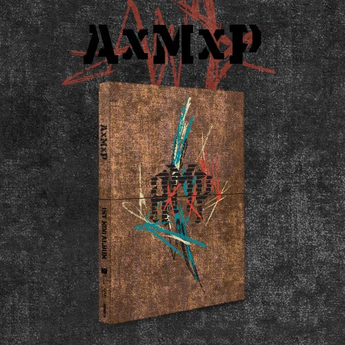 Album cover of KPOP Group AMP with a dark background. 
