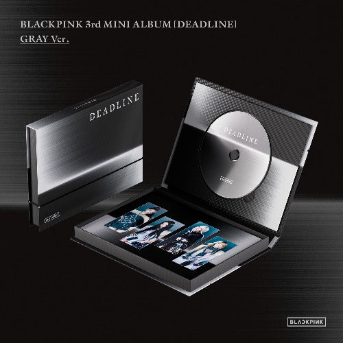 Blackpink 3rd mini album 'Deadline' gray version packaging on a dark background