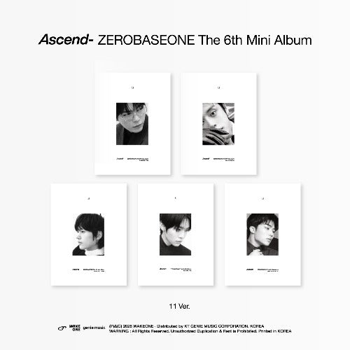 Album cover for 'Ascend' by ZERBASEONE with black and white portraits on a white background
