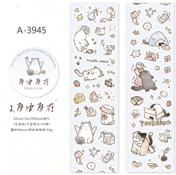 Cat Series Planner Sticker Roll