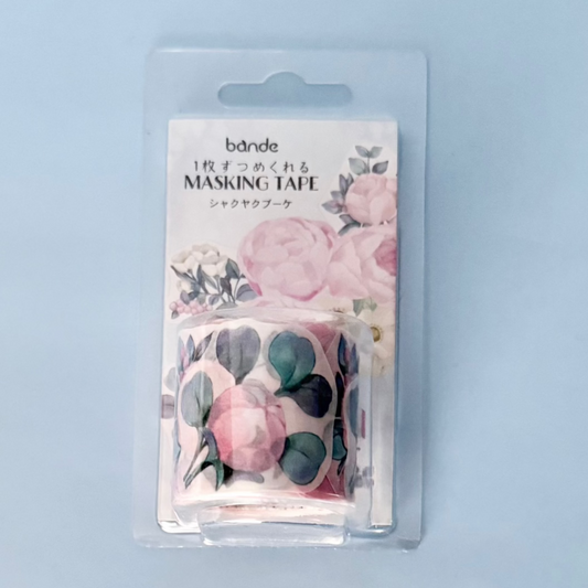 Washi Tape Masking Roll Sticker - Peony Bouquet