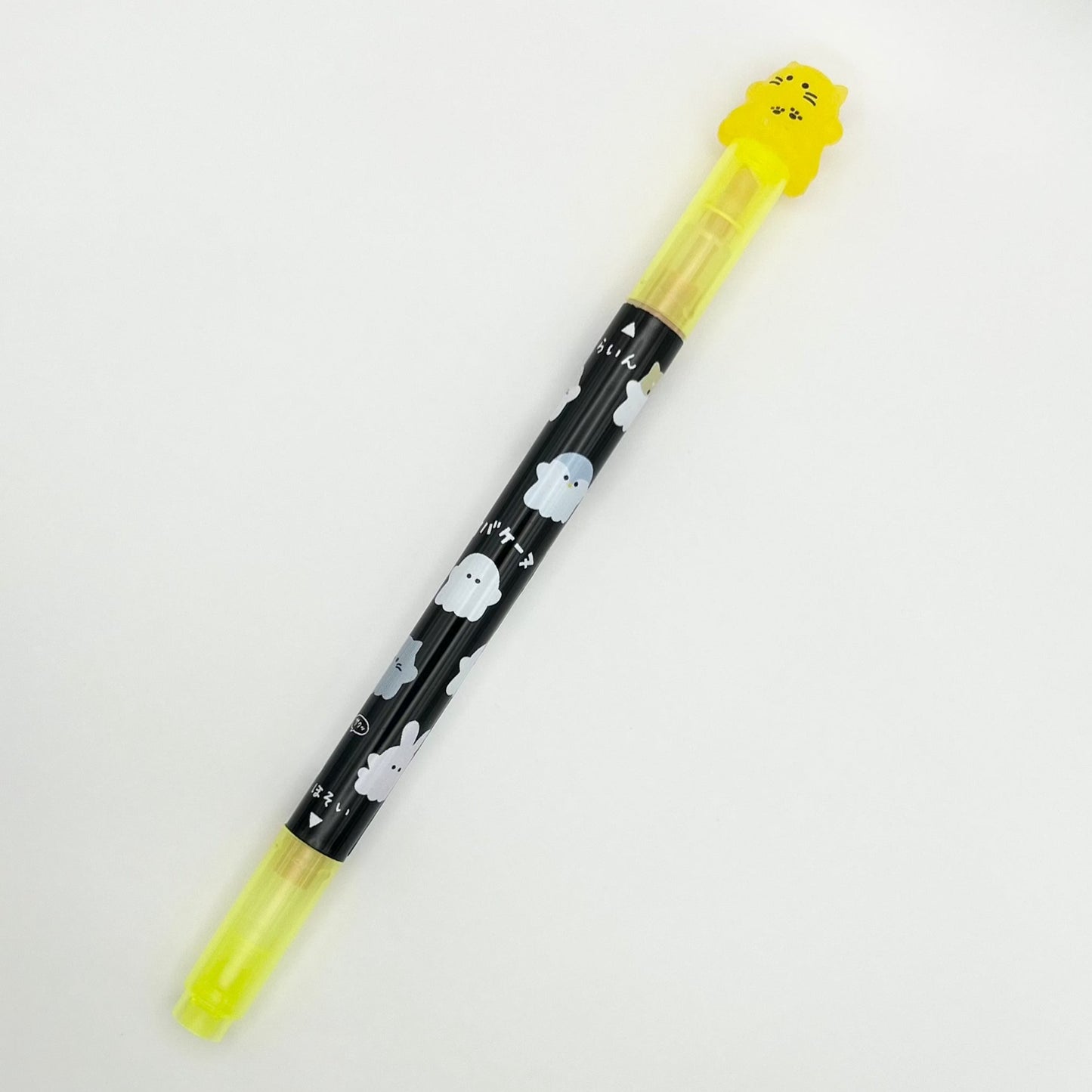 Highlighter pens with mascot in yellow color