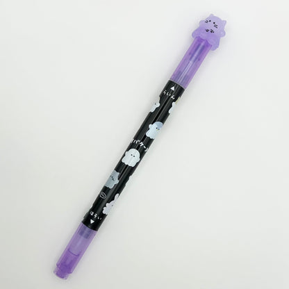 Highlighter pens with mascot in purple color