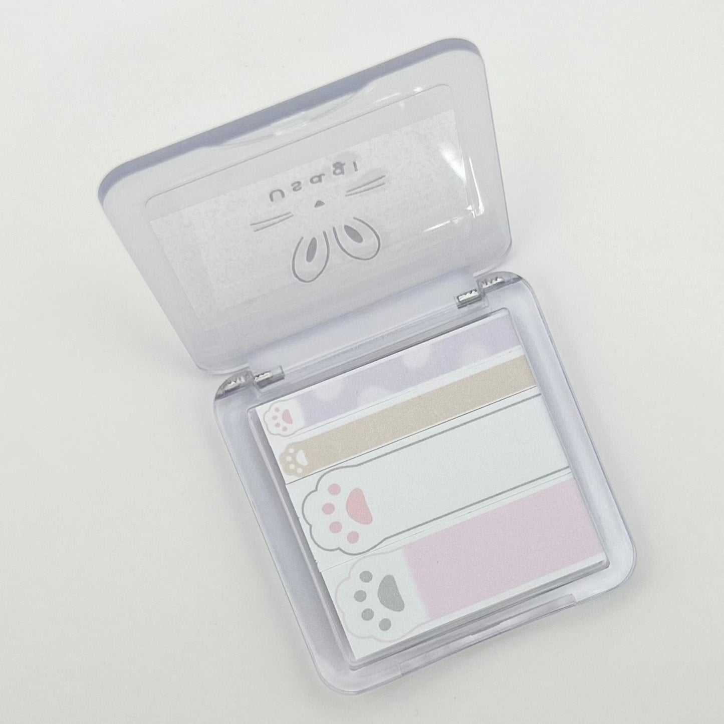 bunny sticky notes with case open showing design