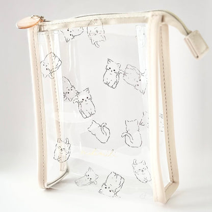 small clear bag with cat print