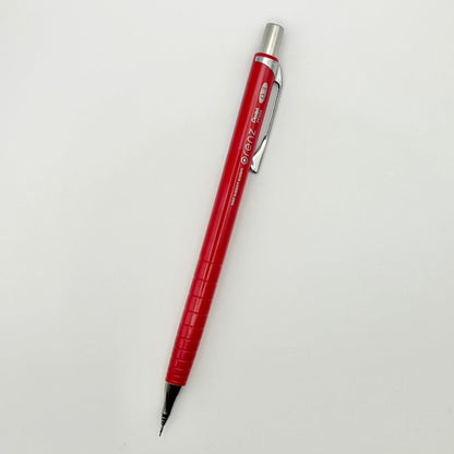 Mechanical pencil shown in red